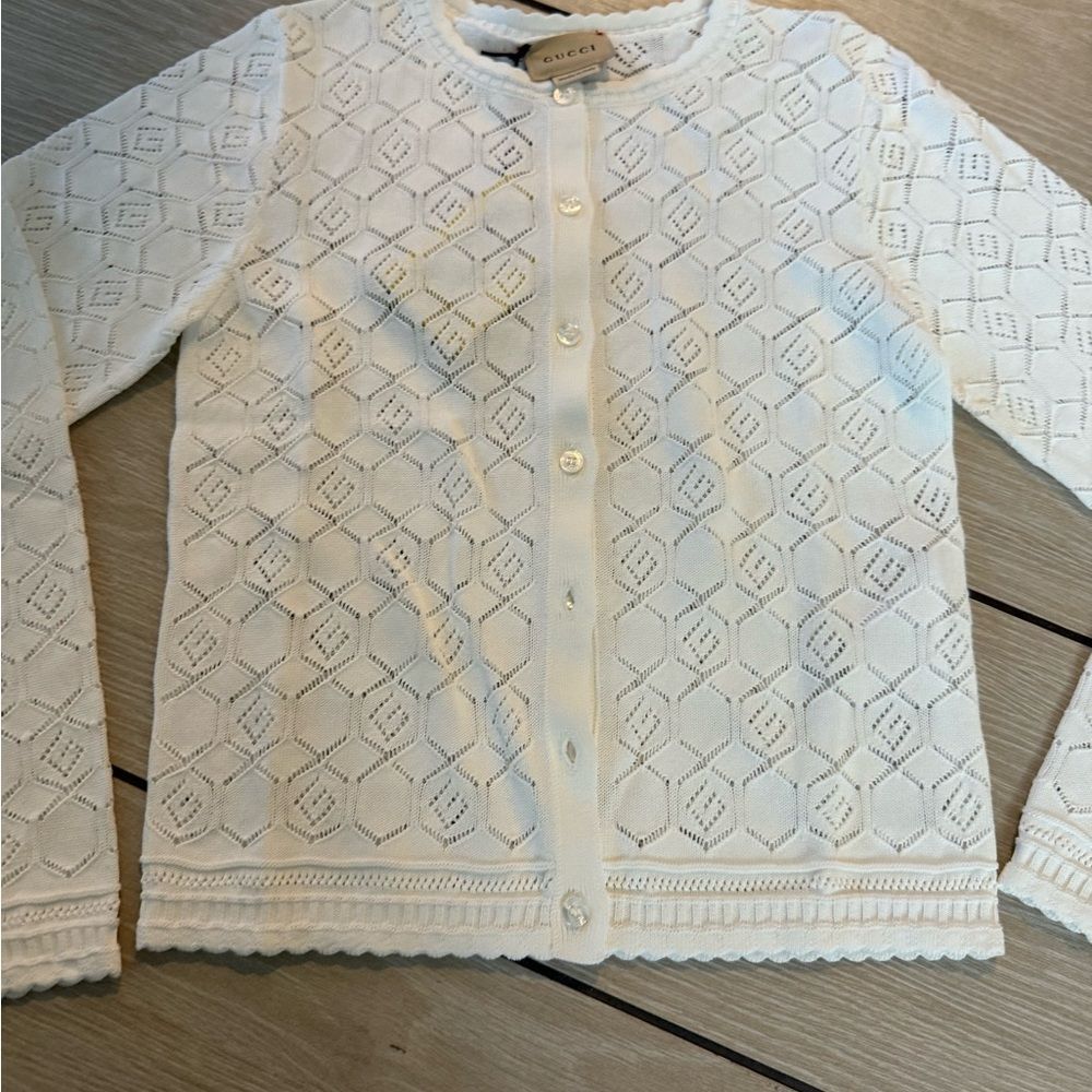 New with tags Gucci Kids White Knit Cardigan – Size 8 kids - Picture 5 of 9